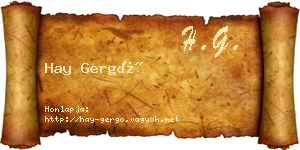 Hay Gergő névjegykártya